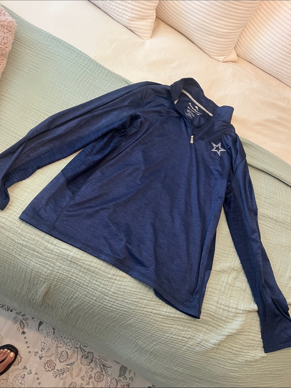 Tommy Bahama Navy Quarter-Zip Pullover with Star Logo
